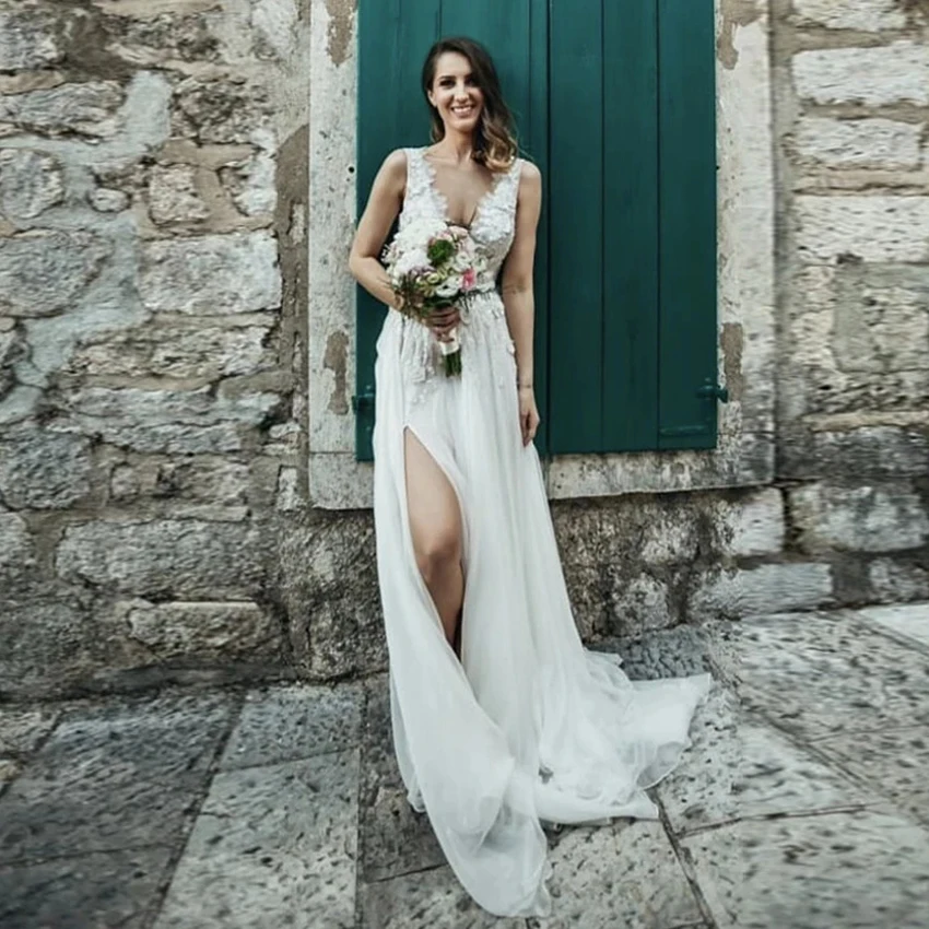 Женское свадебное платье It's yiiya белое шифоновое большого размера с двойным