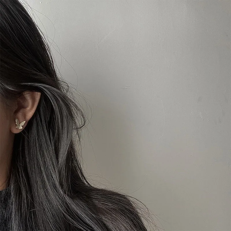 Милый романтический стиль белый корпус бабочка серьги женские сережки животное