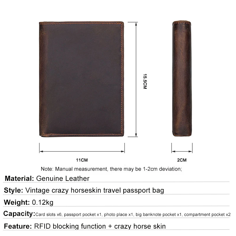 Кошелек мужской из натуральной кожи бумажник с держатель для карт и фотографиями