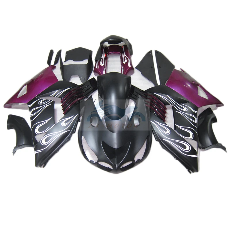 

Фиолетовые черные Премиум Обтекатели комплекты 100% подходит для Kawasaki ZX14R 2006 2007 2008 комплект zx14r 06 07 08 инъекция обтекатель HJ29