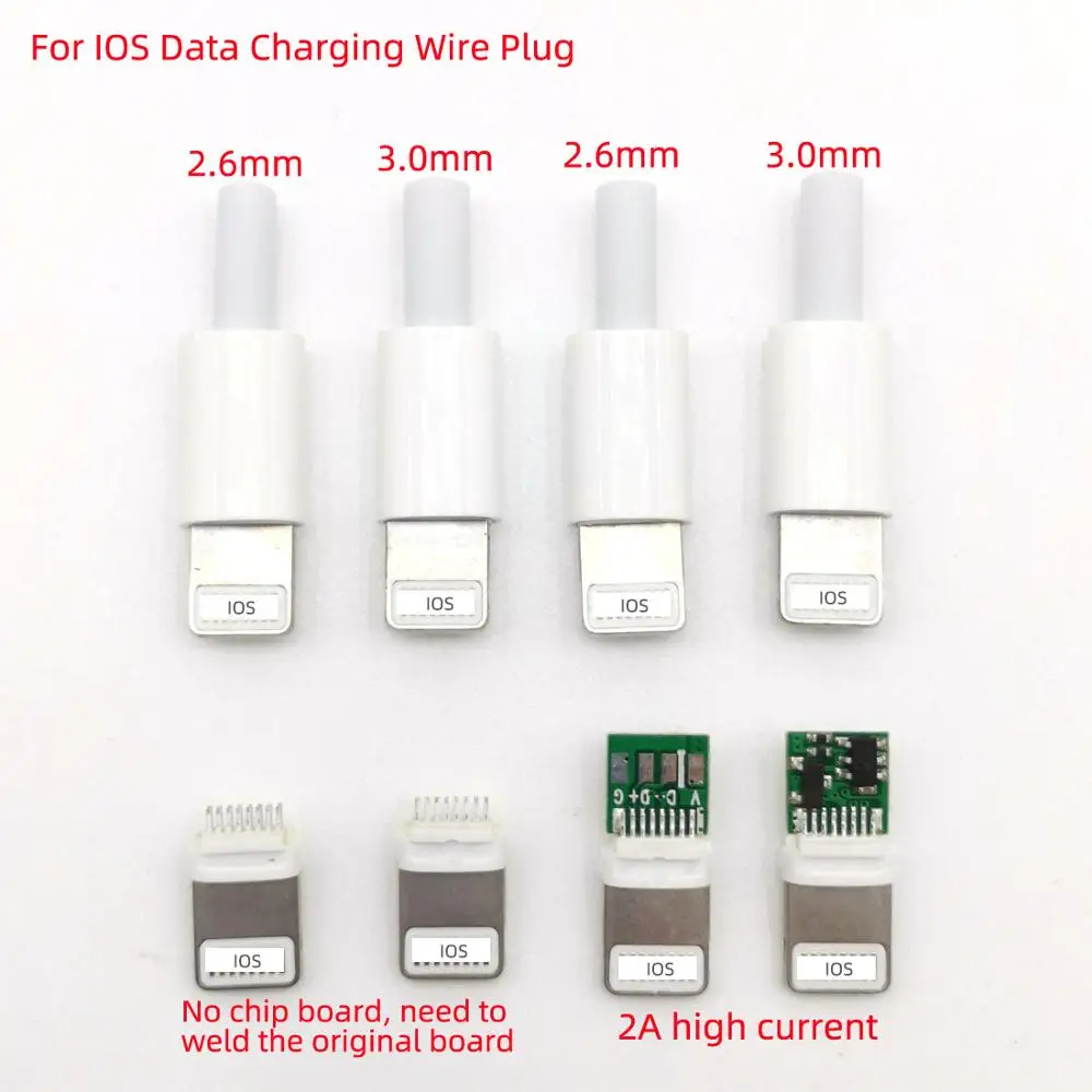 

100setsUSBFor iphone male plug with chip board connector welding 2.6/3.0mm Data OTG line interface DIY data cable adapter parts