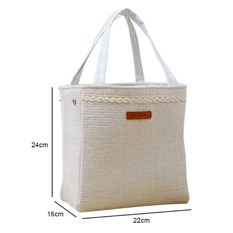 

Portable Lunch Bag Cotton Linen Lunch Bags Picnic Carry Case Thermal Bag for Kids Women Girls Ladies Man new