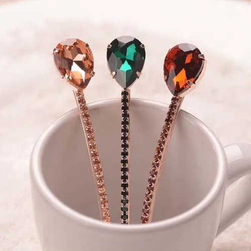 (2 шт./лот) необычная заколка для волос с кристаллами Стразы микс женских