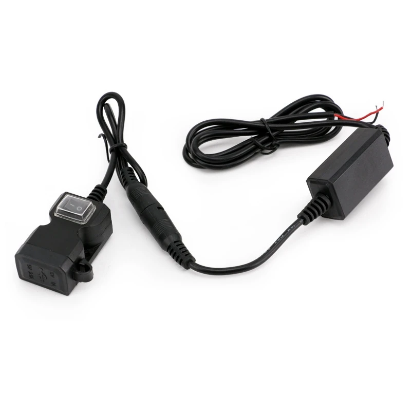 

Universal QC3.0 USB Motorcycle Charger Waterproof Dual USB Fast Charge 12V-24V Power Adapter