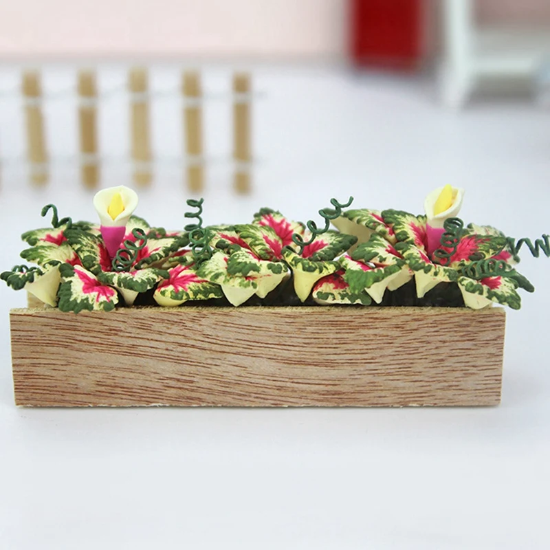 

Dollhouse Miniature Flower Exquisite Plant Ornament Garden Decor Flower Mini Dollhouse Accessories-Taro Flower Channel