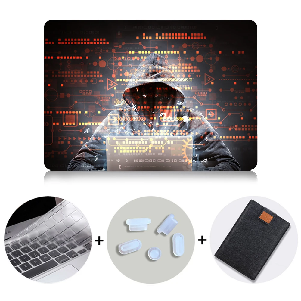 MTT для Apple Macbook Air Pro retina 11 12 13 15 дюймов чехол для ноутбука с сенсорной панелью ПК Жесткий Чехол таинственный хакер чехол для ноутбука - Цвет: MB08