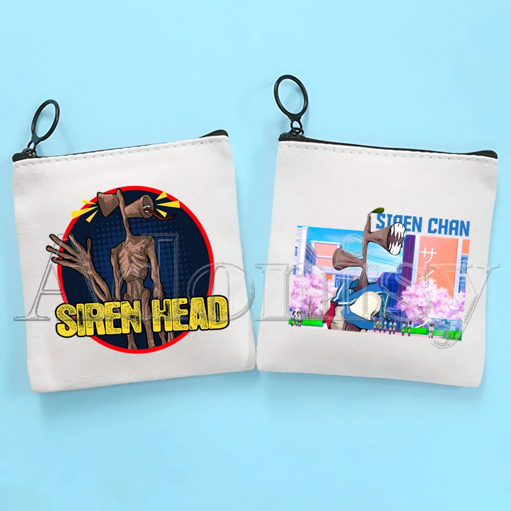 

Siren Head Small Square Bag Coin Purse Storage Small Bag Card Bag Key Bag Coin Clutch Bag Zipper Key Bag