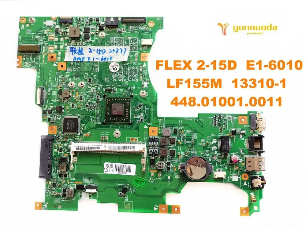 Оригинал для Lenovo FLEX 2-15D материнская плата ноутбука E1-6010 LF155M 13310-1 448.01001.0011