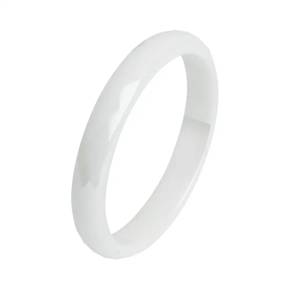 3mm Cut White 6 мм гладкое красное керамическое кольцо для женщин простой стиль керамическое свадебное кольцо вечерние женские цветок ювелирный подарок на палец Прямая поставка - Цвет основного камня: 3mm Cut White
