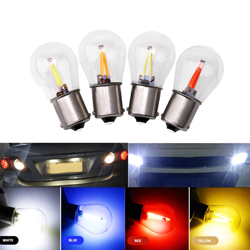 1 стеклянный корпус 1156 ba15s p21w 1157 BAY15D P21/5W COB светильник Светодиодная лампа заднего