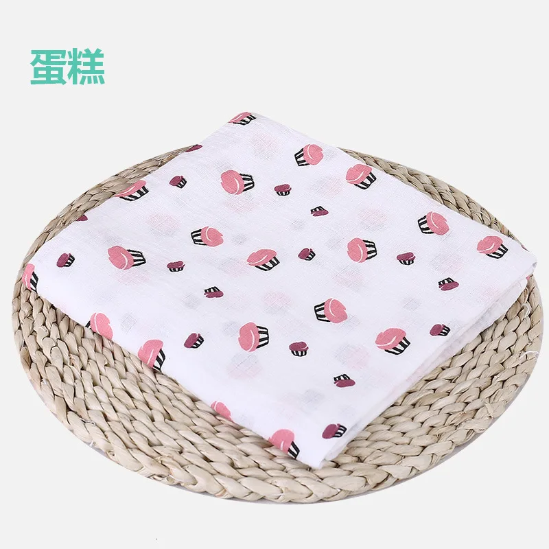 Cake 1 шт., хлопок, муслин, детские пеленки, мягкие одеяла для новорожденных, для ванной, марля, Детская накидка, спальный мешок, чехол для коляски, игровой коврик - Цвет: Cake