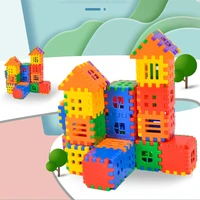 160pcsset diy puzzle house building blocks plastic insert building block house group assembled education toy childen gift
