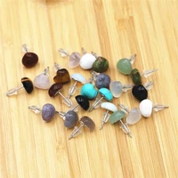 wholesale 12 pairs of new simple fashion womens heart shaped stud earrings synthetic stone stud earrings natural stone stud ear