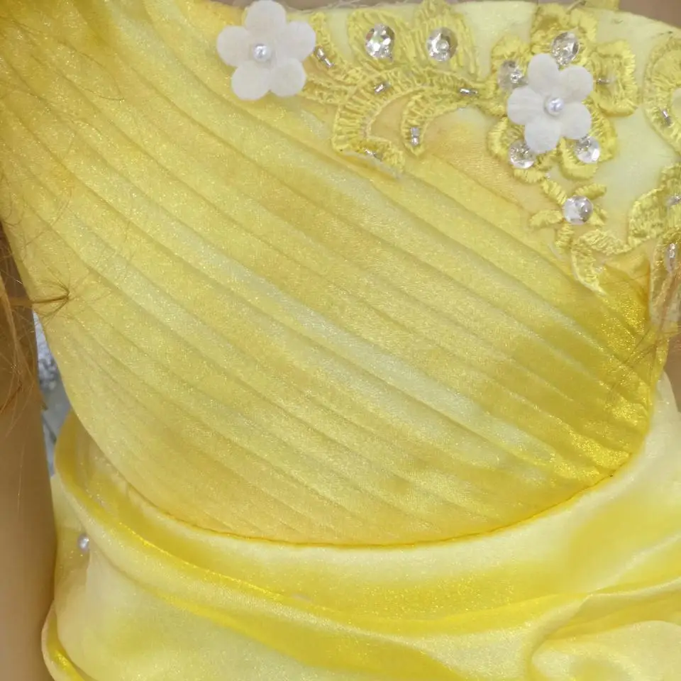 Бесплатная доставка ярко-желтые Бальные платья до середины икры Новое