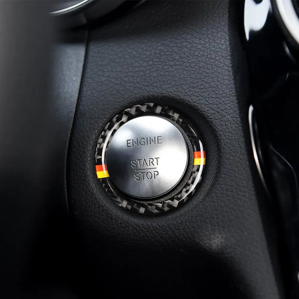 

Car Engine Button Cover Lightweight Scratch-resistant Auto Start Stop Knob Decal Sticker for Mercedes Benz GLE 2015-2017
