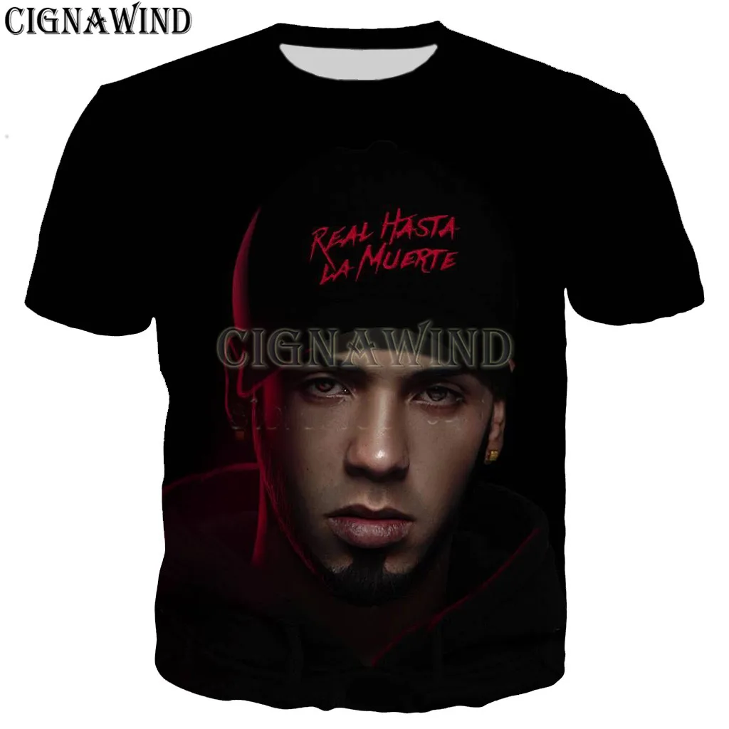 13 Модная классная черная свободная футболка ANUEL AA для мужчин/женщин футболки с 3D-принтом короткий рукав Харадзюку стиль футболка уличная топы - Цвет: 13