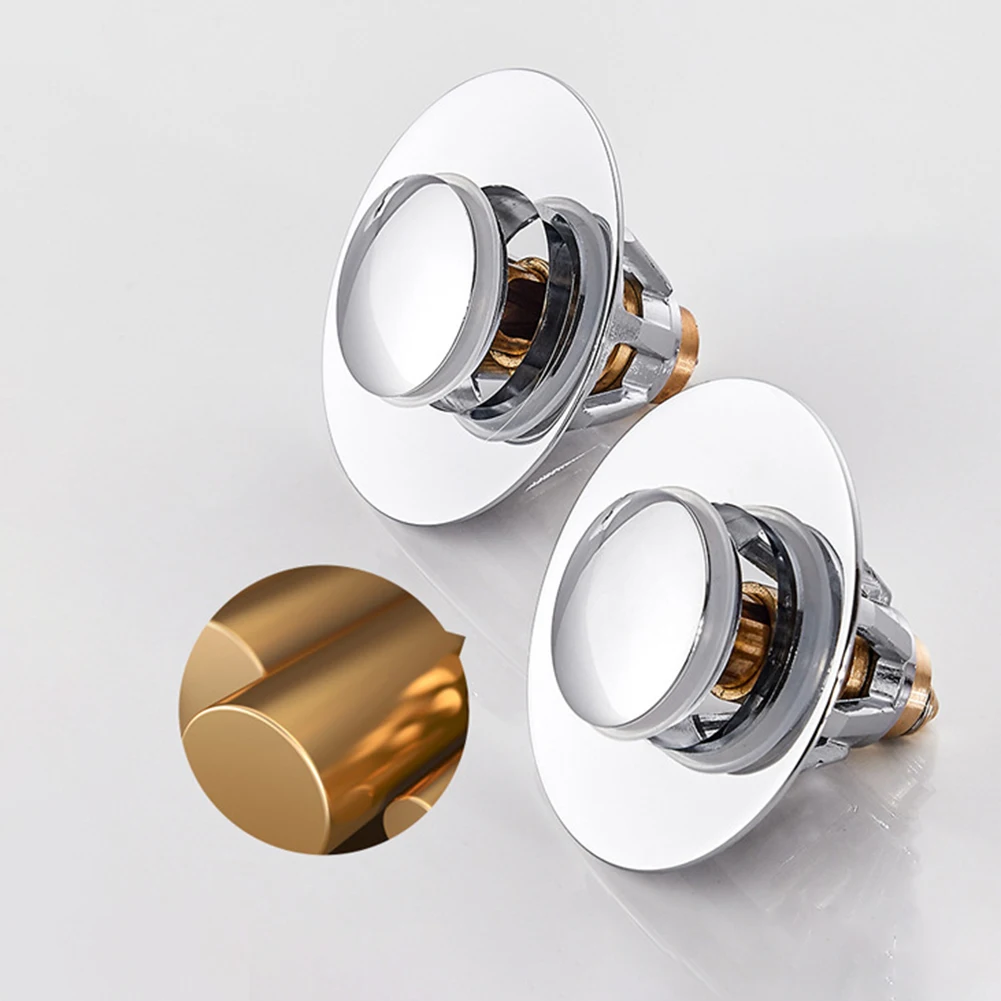 

Stainless Steel Rebound Core Push Drain Filter Prevents Hair Clogging Filter Plug Sink Bounce Bathtub Plug Vanity Stopper