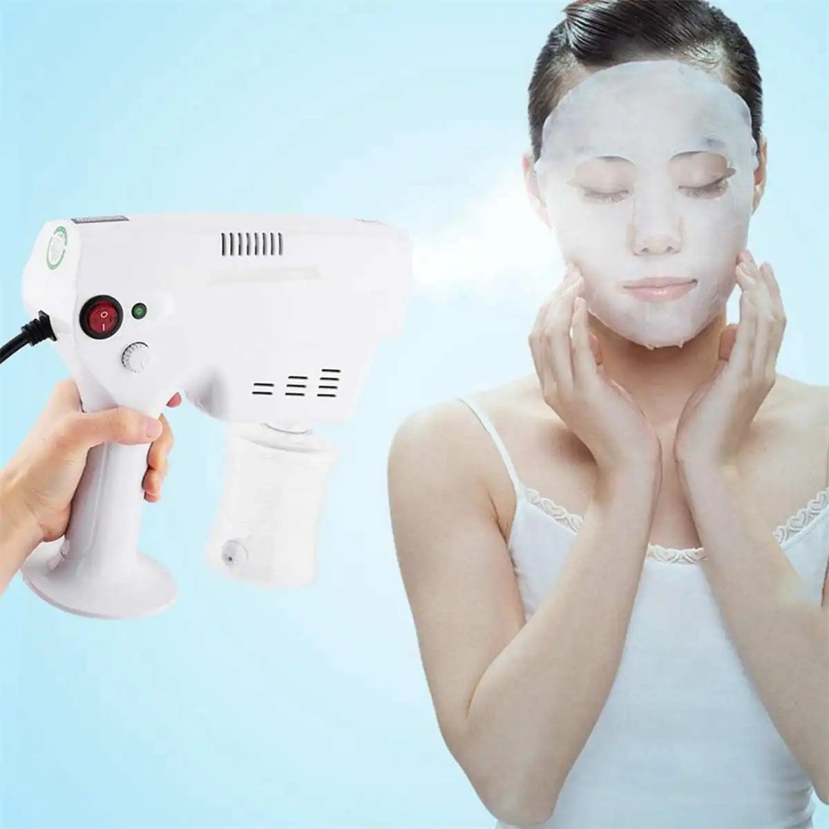 

1200W 260ML Atomizing Sprayer Machine Disinfection Blue Light Nano Steam Spray Gun Hair Spray Machine 220V/110V With CE