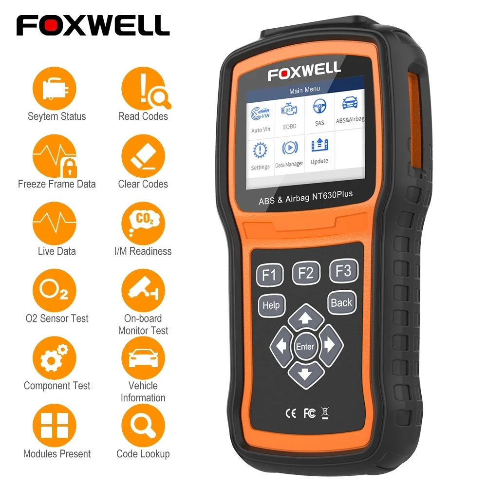 Автомобильный сканер Foxwell NT630 Plus OBD2 считыватель кодов тормоз кровотечение ABS
