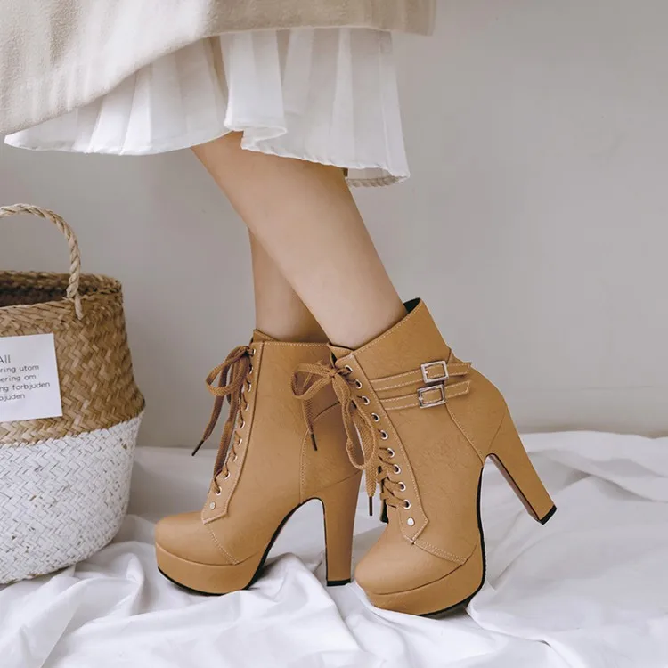 Big Size 9 10 11-17 boots women shoes ankle for ladies Willow cross strap buckle | Обувь