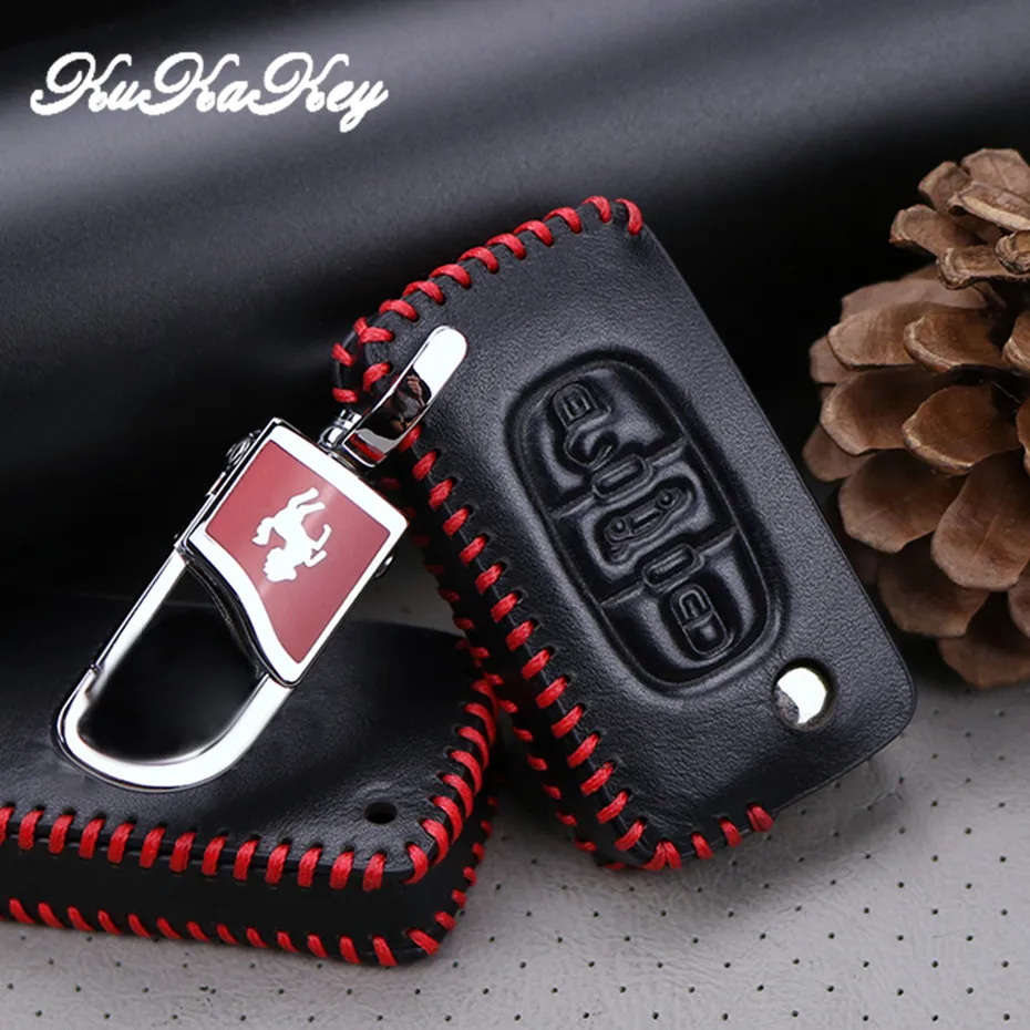 Кожаный чехол для автомобильного ключа Peugeot 107 206 207 208 306 307 308 407 RCZ 408 508 407SW Citroen C2 |