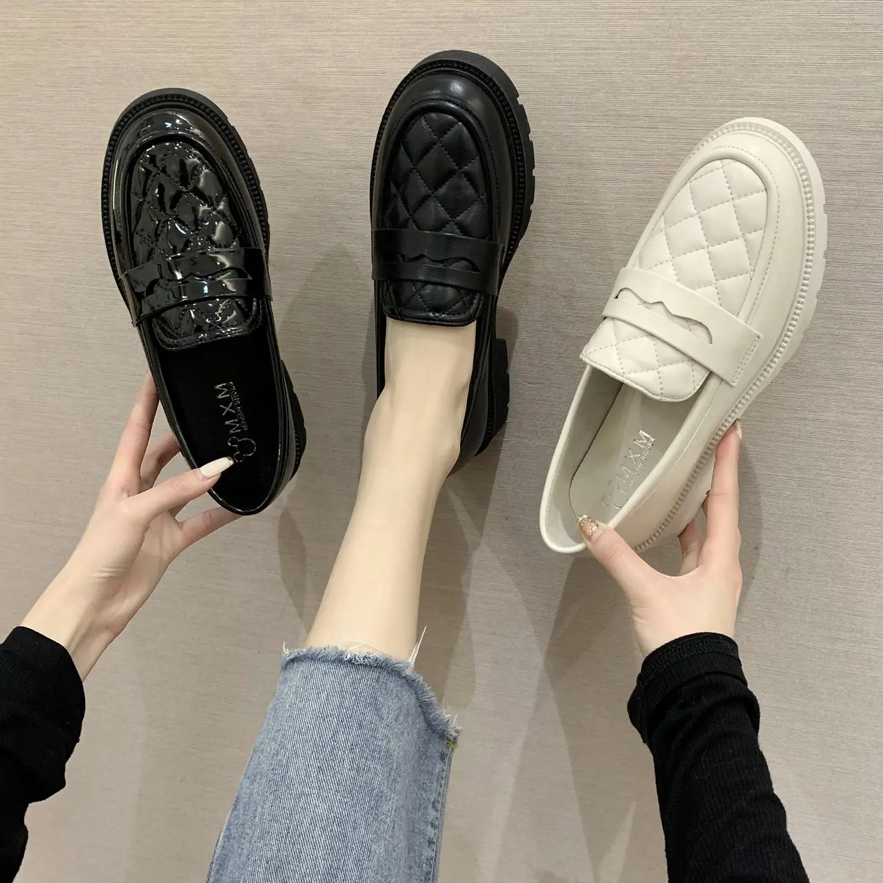 

Shoes Womens Sneakers Roses Casual Slip-on 2021 Low Flat Shallow Round Toe Lace-Up Solid Loafers Leisure Rubber PU Spring Basic