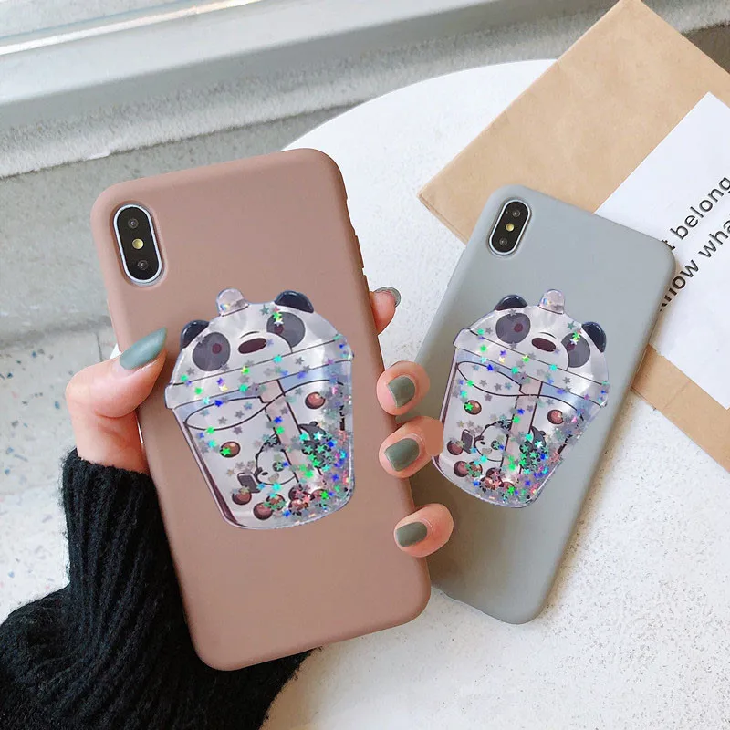3D милый мультяшный блестящий чехол с сыпучим песком для Samsung Galaxy note 10 Plus S7 edge S10 5G j3