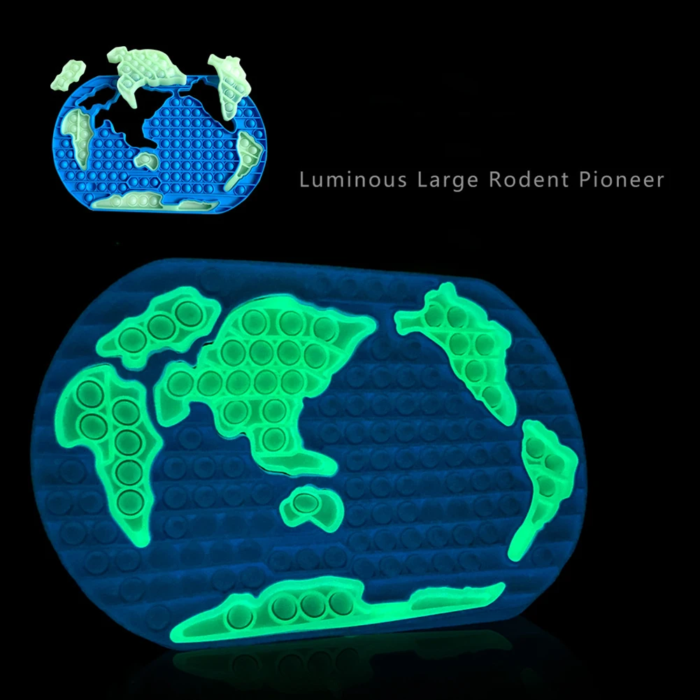 

Силиконовая карта мира с пузырьками, светящиеся сенсорные обучающие игрушки для аутизма, простая сенсорная головоломка с затемнением, пода...