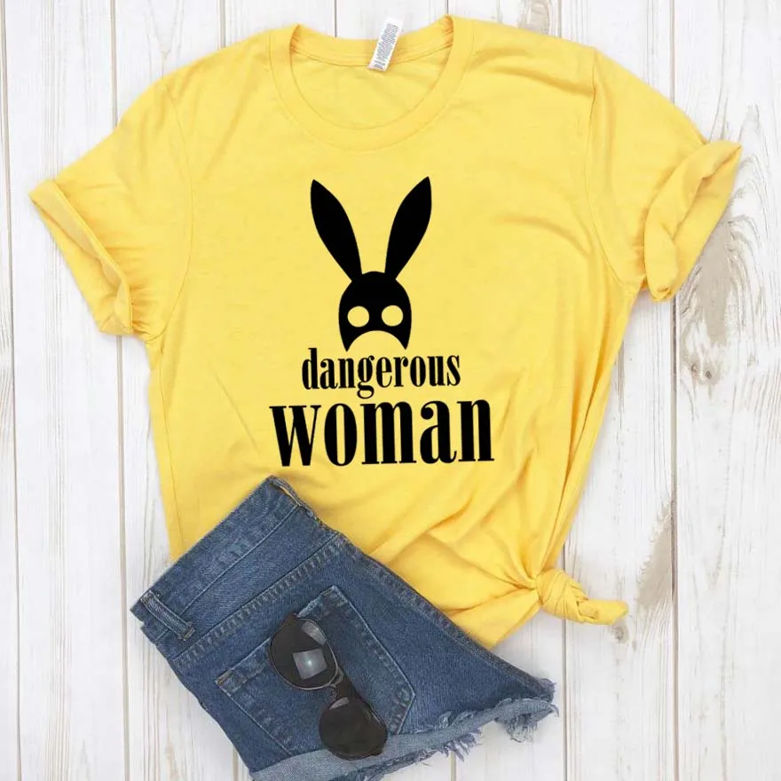 Женская футболка с принтом опасной женщины хлопковая хипстерская забавная