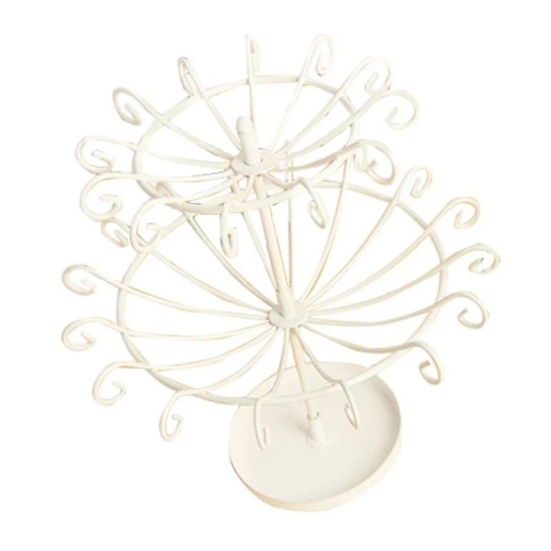 

Rotating Jewelry Organizer Iron Jewelry Display Stand Rack Jewelry Dish Holder for Earrings Necklace Bracelet