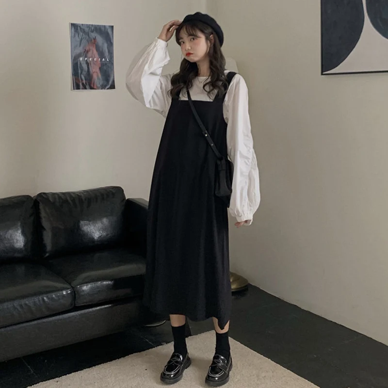 Женская блузка с длинным рукавом и свободного покроя средней длины|Женские