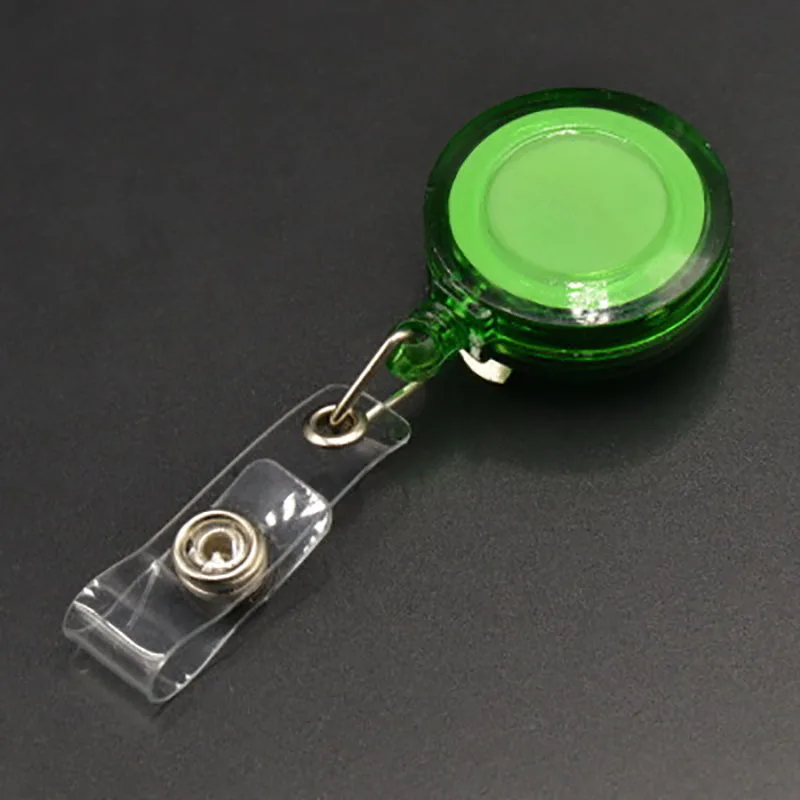 

1PC Random Color ID Button ABS Plastic Badge Holder Easy To Pull Buckle Badge Lanyard Documents Buckle Retractable