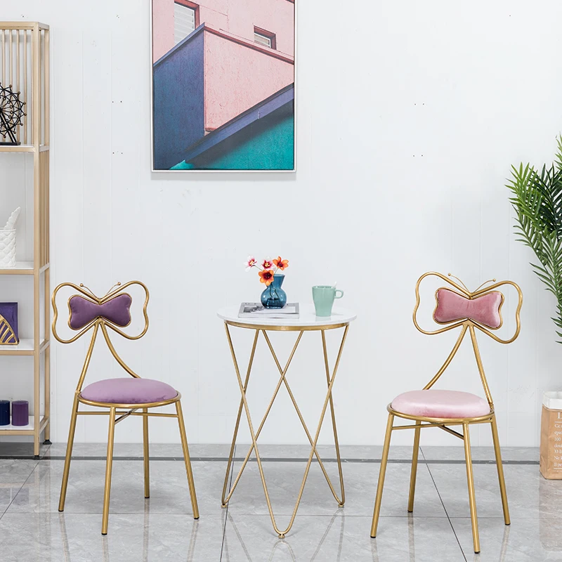 Стул для макияжа кожаный стул из кованого железа задний туалетный столик