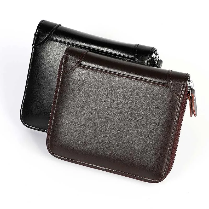 30PCS / LOT RFID Mini Men Leather Wallet Purse Mini Card Holder Coin Bags Handbag Pouch Small Portable  Bags