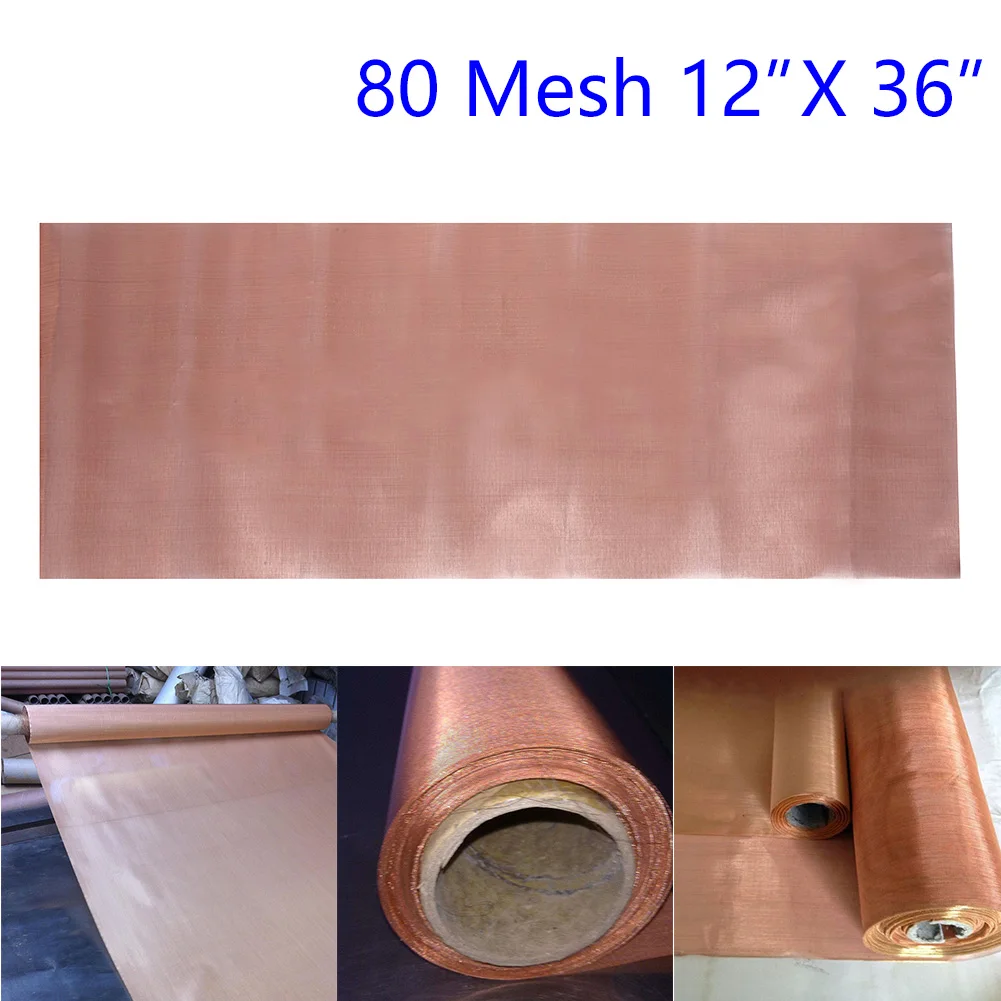 Сетка для отведения тепла 12x36 дюймов 80 ВЦ медный плетеный провод сухая ткань