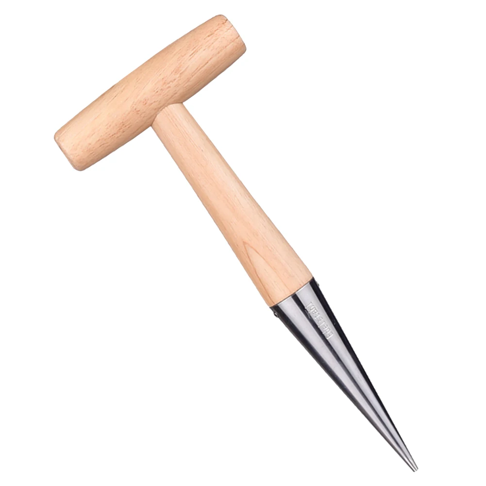 

Practical Wood Handle Hole Punch Sow Dibber Durable Outdoor Loosen Soil Migration Cultivation Stainless Steel Tools Plant