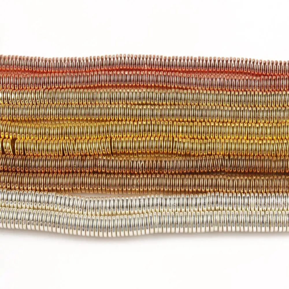 

Natural Hematite Silver Plated Flat Round Loose Stone Beads for Jewelry Making DIY Bracelet Accessories 15" Disc Shape Rondells