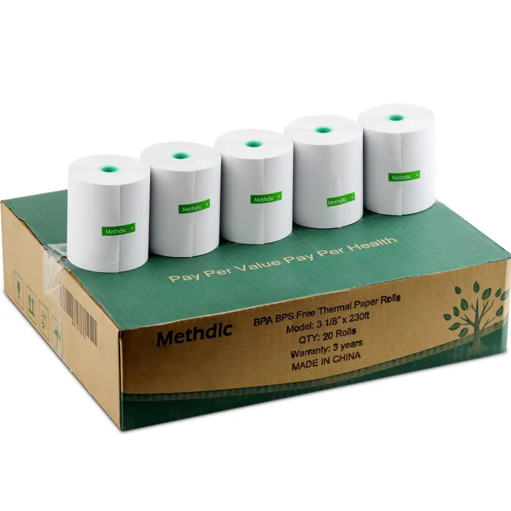 Термальный рулон бумаги Methdic BPA-free 80 мм x 70 м кассовый аппарат до рулона 20-рулонов (3