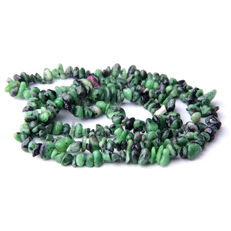 Бусины из натурального зеленого драгоценного камня неправильные для