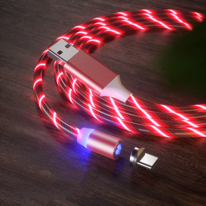 Магнитный USB кабель для быстрой зарядки светодиодный Micro Type C Huawei P40 P30 P20 Honor 8X 7X 6X 5X