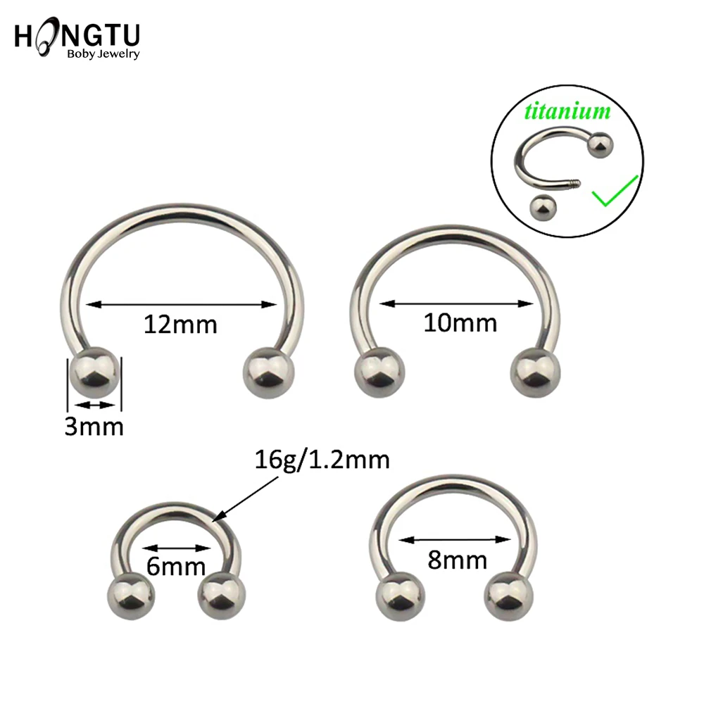 Кольцо HONGTU из титана анодированное Круглое для пирсинга ювелирное изделие