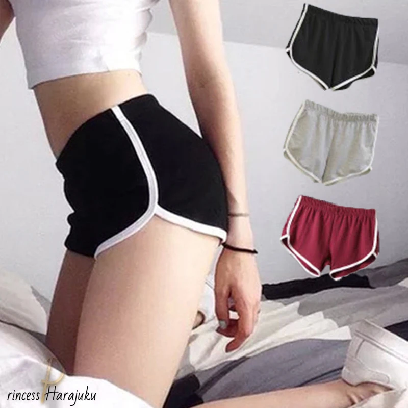 

Summer 2020 New Shorts Sports Women Candy Color Anti Emptied Skinny Shorts Casual Lady Elastic Waist Beach Fitness Short Clothes