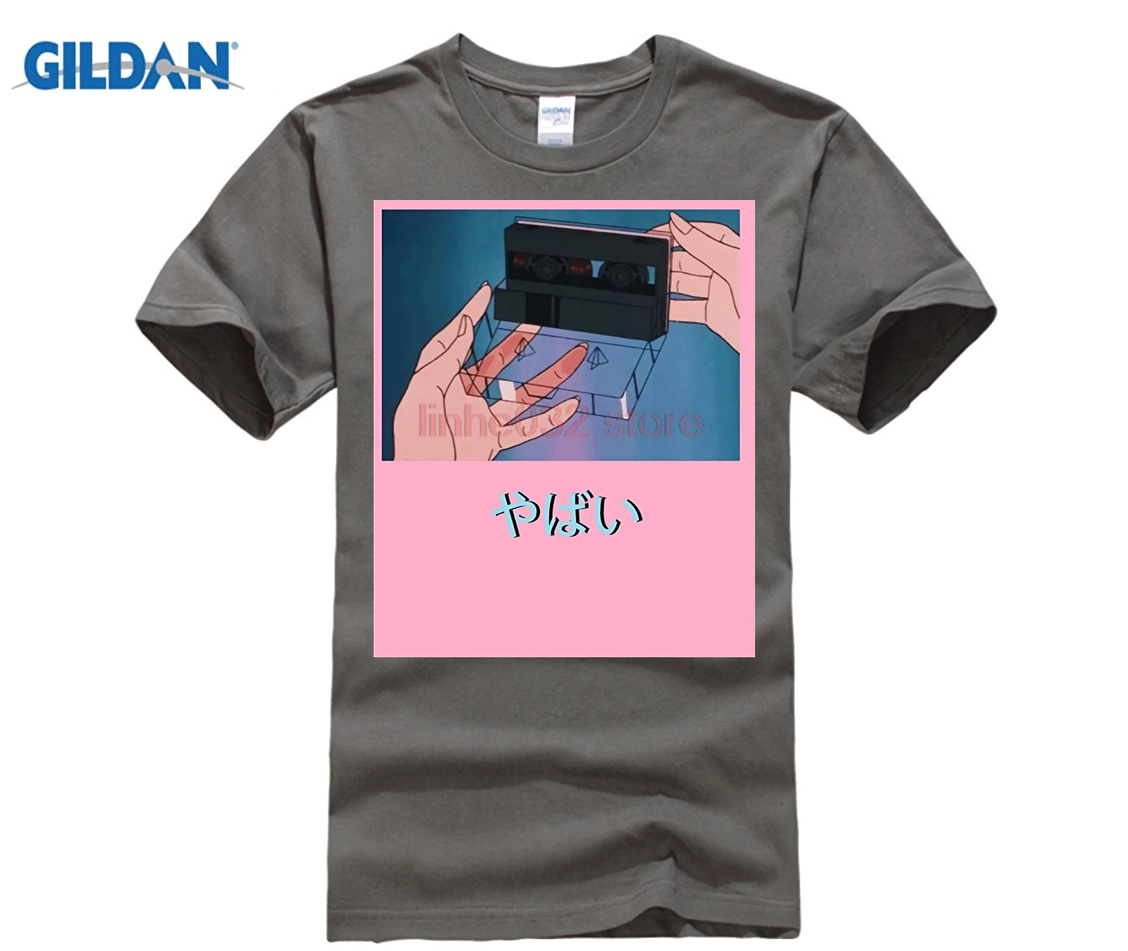GILDAN YABAI SLANG TAPE эстетика VAPORWAVE Япония скейт 4 Чан 2018 летняя новая брендовая футболка