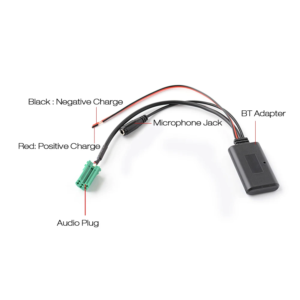 For Renault Radio Updatelist Car AUX Audio BT Adapter with Microphone Handsfree Phone Call AUX-IN ISO 6Pin Replacement | Автомобили и