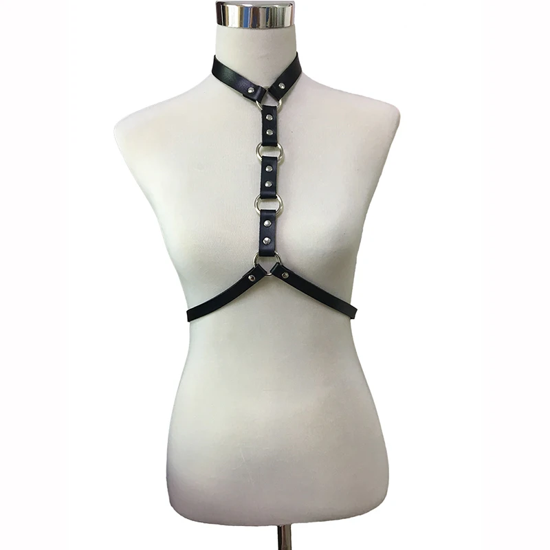 Женский кожаный ремень в стиле панк белый на воротник обтягивающий пояс ручная