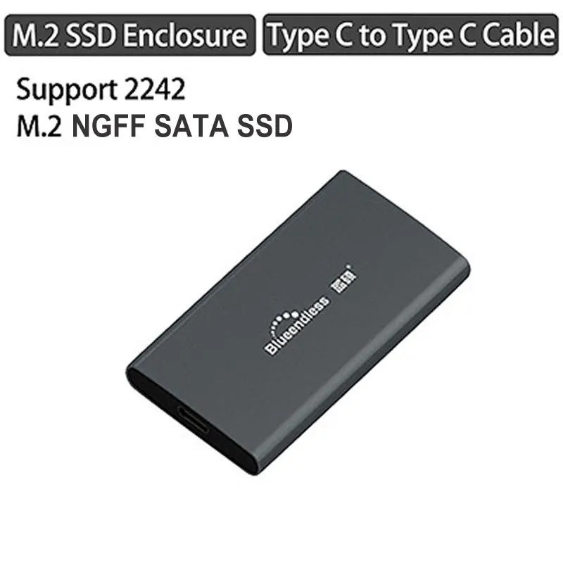 M.2 портативный жесткий диск ssd Чехлы Кабель с разъемом типа c usb 3,0 msata 2242/2260/2280 жесткий диск hdd алюминиевый корпус hdd внешний жесткий диск коробка - Цвет: M240 C-C for NGFF