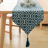 moroccan style cotton linen luxury table runner with tassel dining wedding party christmas cake floral soft tablecloth decor