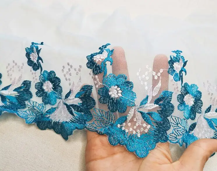 1 метр красочные ткани Вышивка Кружева отделка ленты DIY одежды Свадебные оберточная Ткань DIY материалы