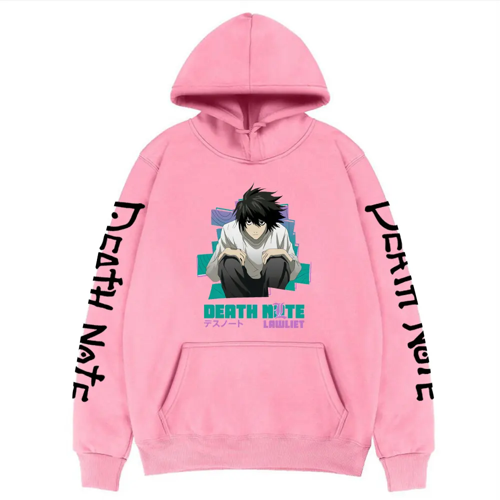 

Funny Japan Anime Hoodie Death Note Hoody Men Women Streetwear Casual Style Sweatshirt Manga L Lawliet Printing Hoodies Tops
