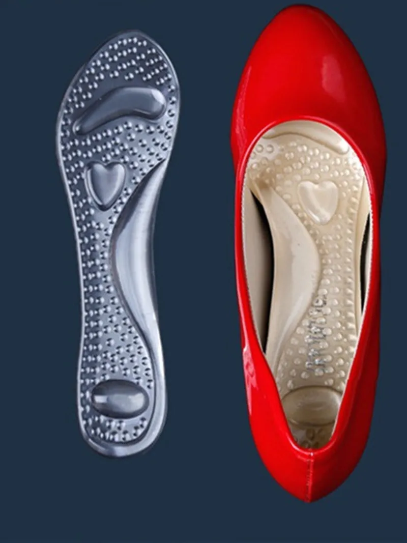 Женские стельки искусственная кожа 3/4 силиконовая подушка высокий каблук